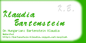 klaudia bartenstein business card